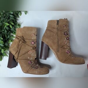 Sam Edelman Winnie Anthropologie Floral Embroidered Boot Size 11